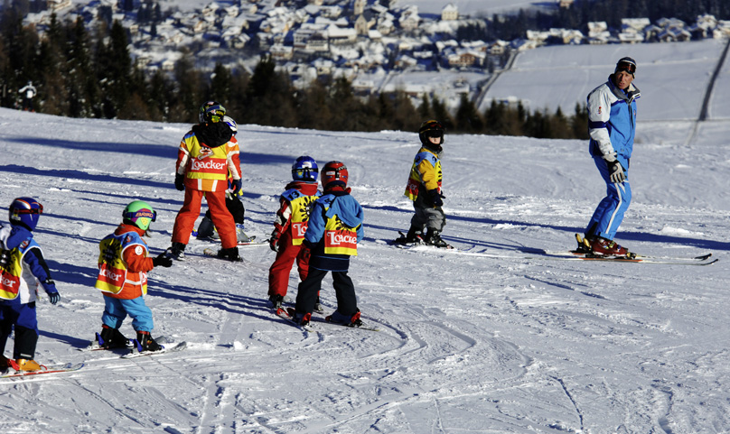 Skiing kids
